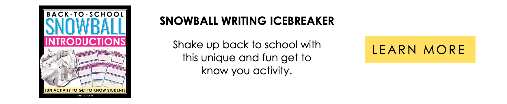 Snowball Writing Icebreaker
