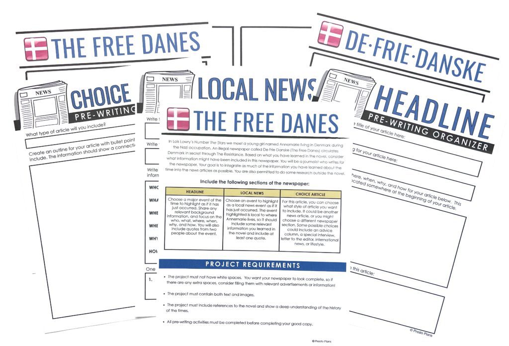 A newspaper writing task is a creative way to wrap up your Number the Stars novel study.