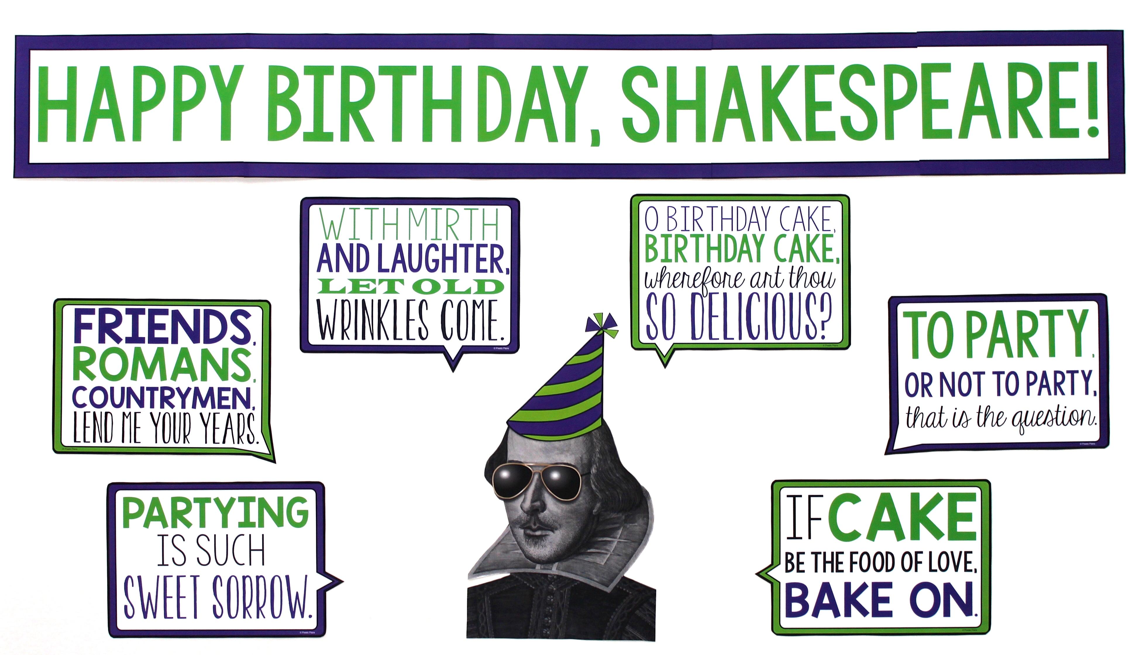 Shakespeare Birthday Party decorations