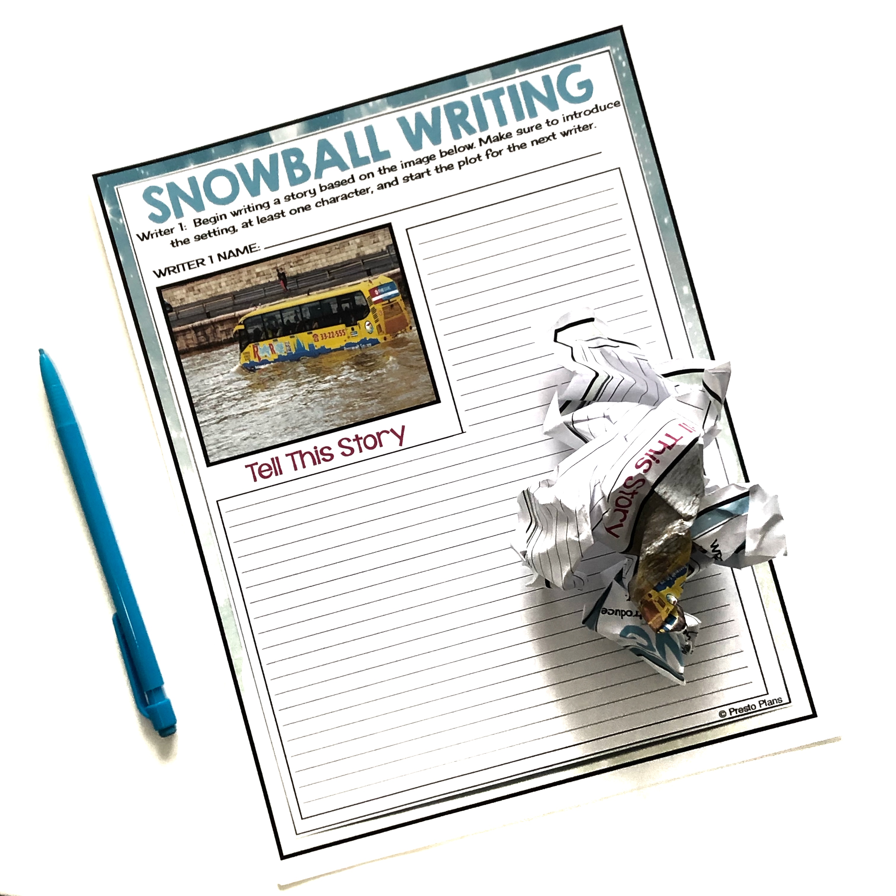 Snowball creative writing activity
