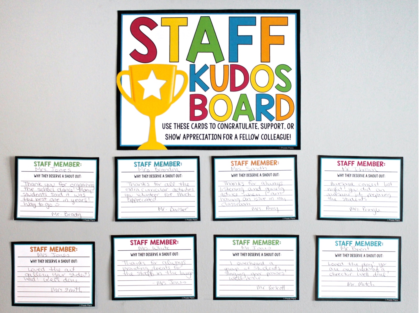 Staff Kudos Board Staff Room Decor