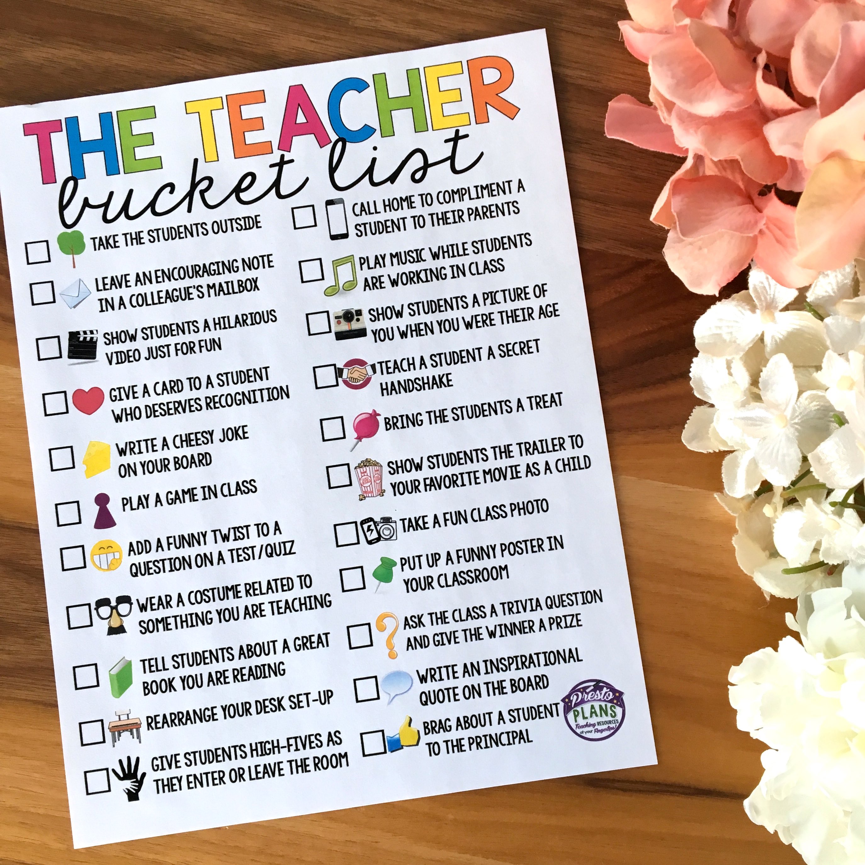 Teacher Bucket List