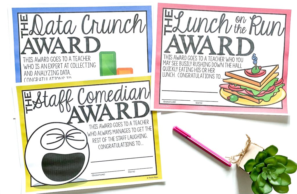 Tips for Hosting a FUN Teacher Awards Ceremony - Presto Plans