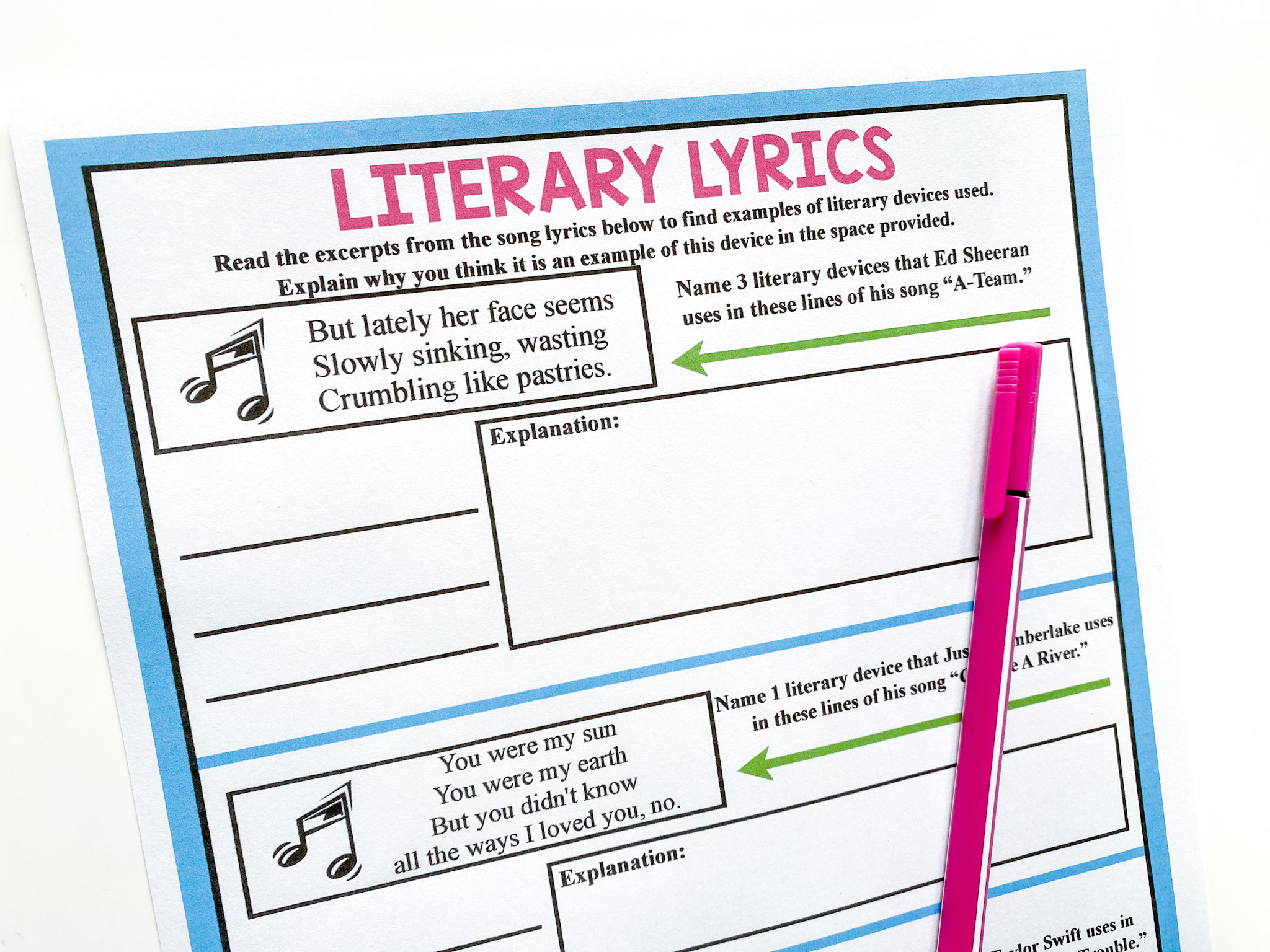 figurative language in poetry lyrics