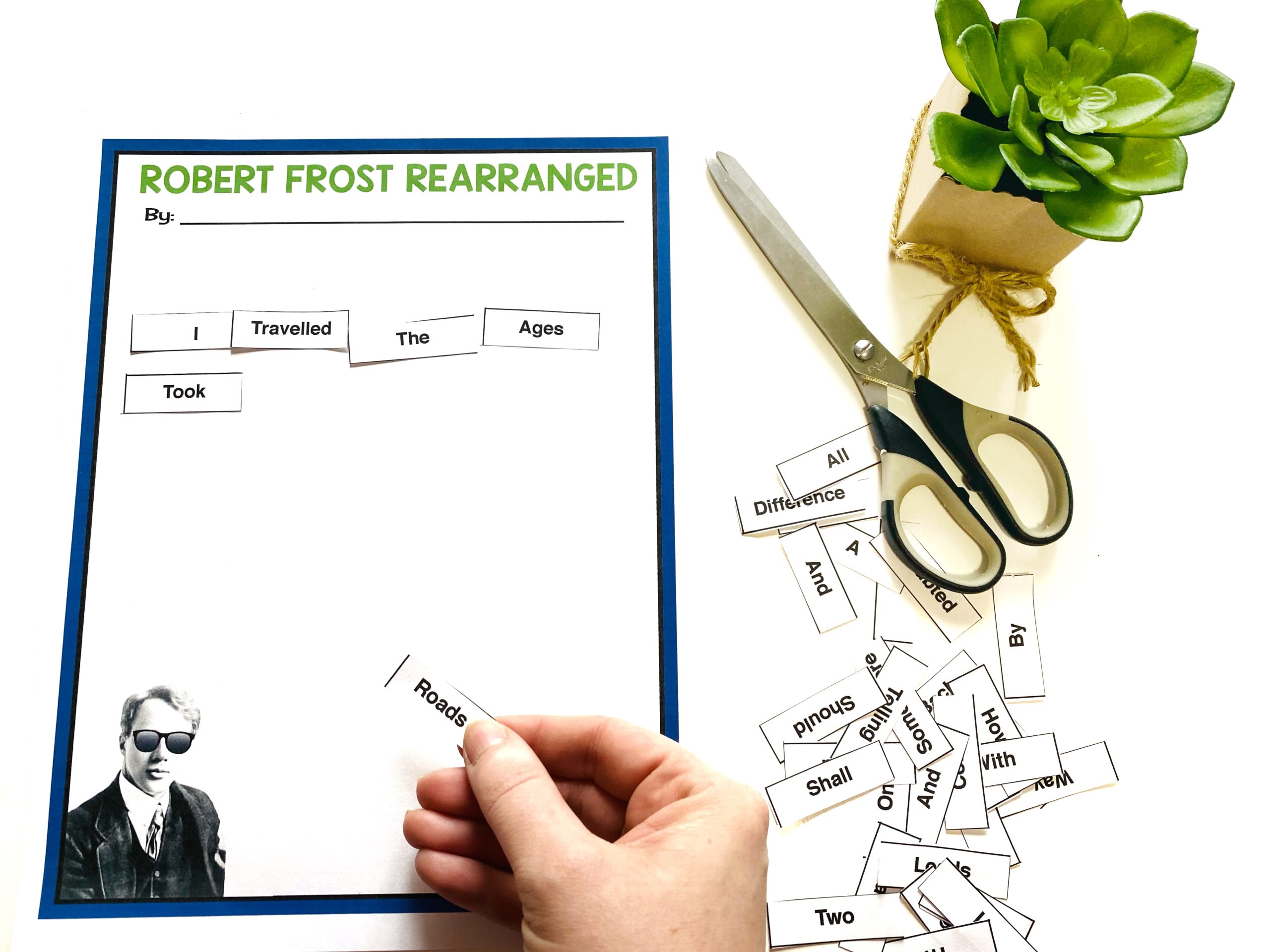 Robert Frost Rearranged ELA Writing Cut-Up Activity