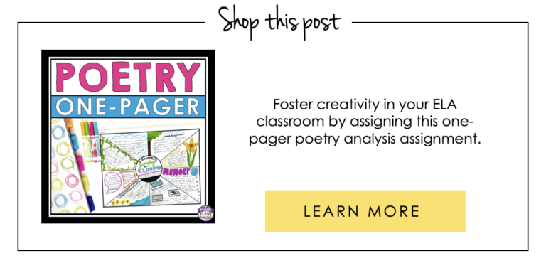 Analyzing Poetry with One-Pagers - Presto Plans