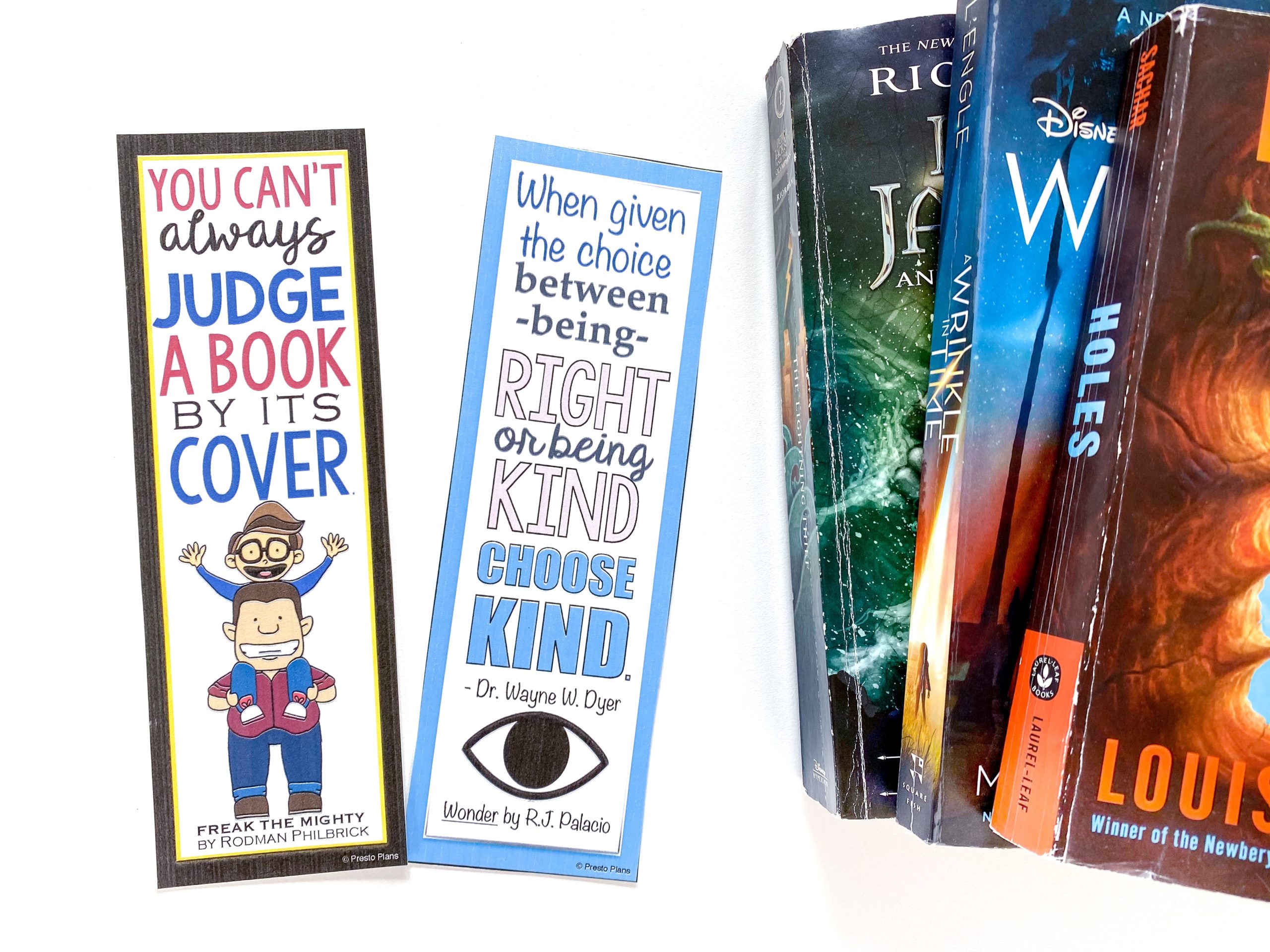 Freak the Mighty and Wonder Bookmarks End of the Year ELA Gifts for Students