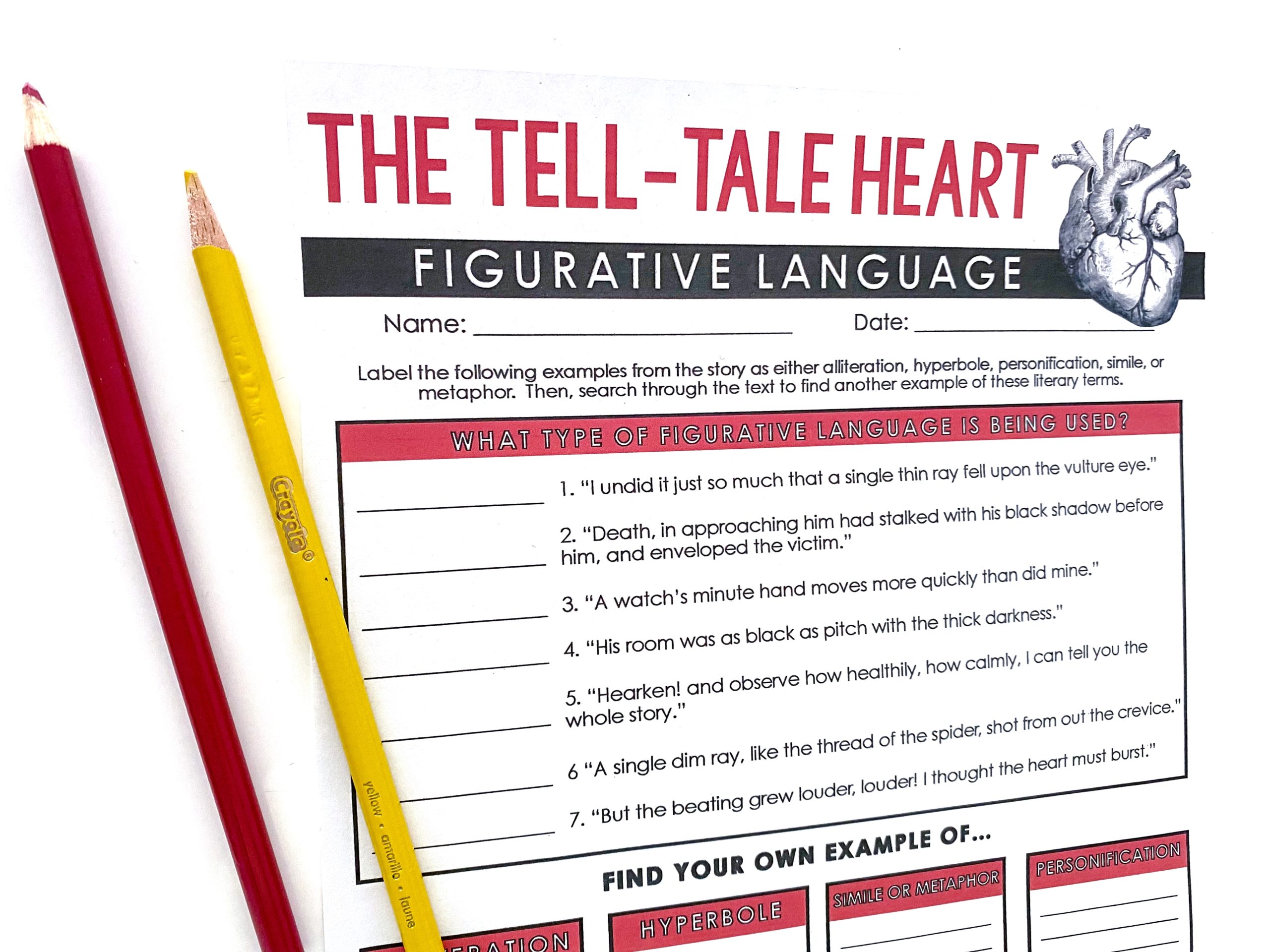 Figurative Language Activity for The Tell-Tale Heart