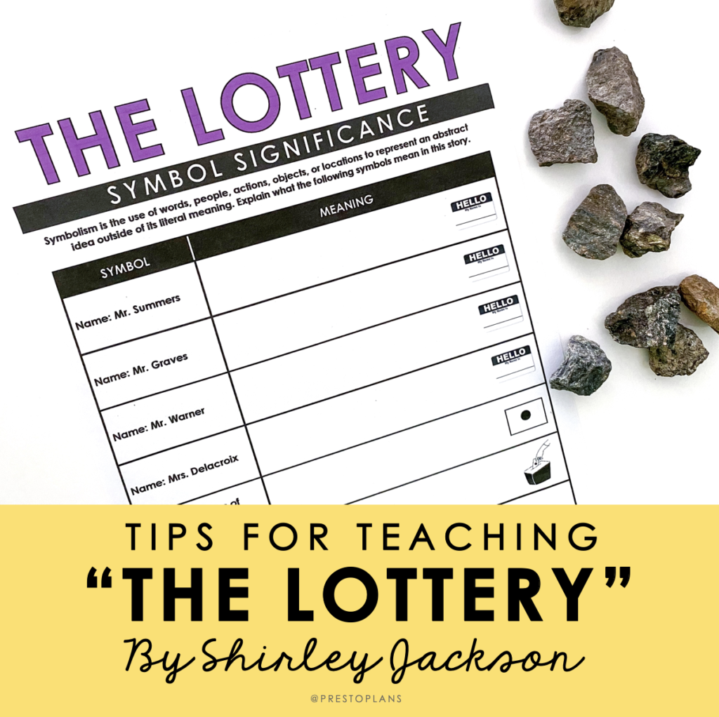 Teaching The Lottery By Shirley Jackson Presto Plans