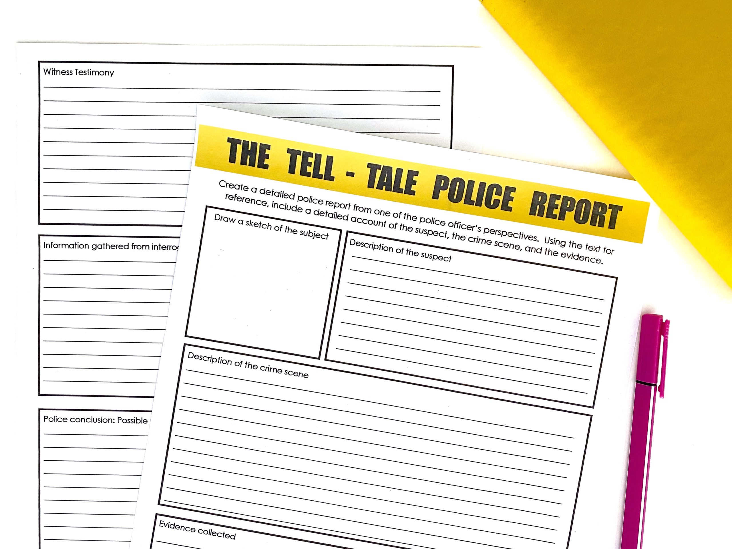 Police Report Choice Activity for The Tell Tale Heart