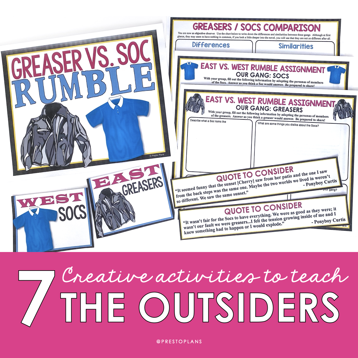 7 Creative Activities To Teach The Outsiders By S E Hinton Presto Plans