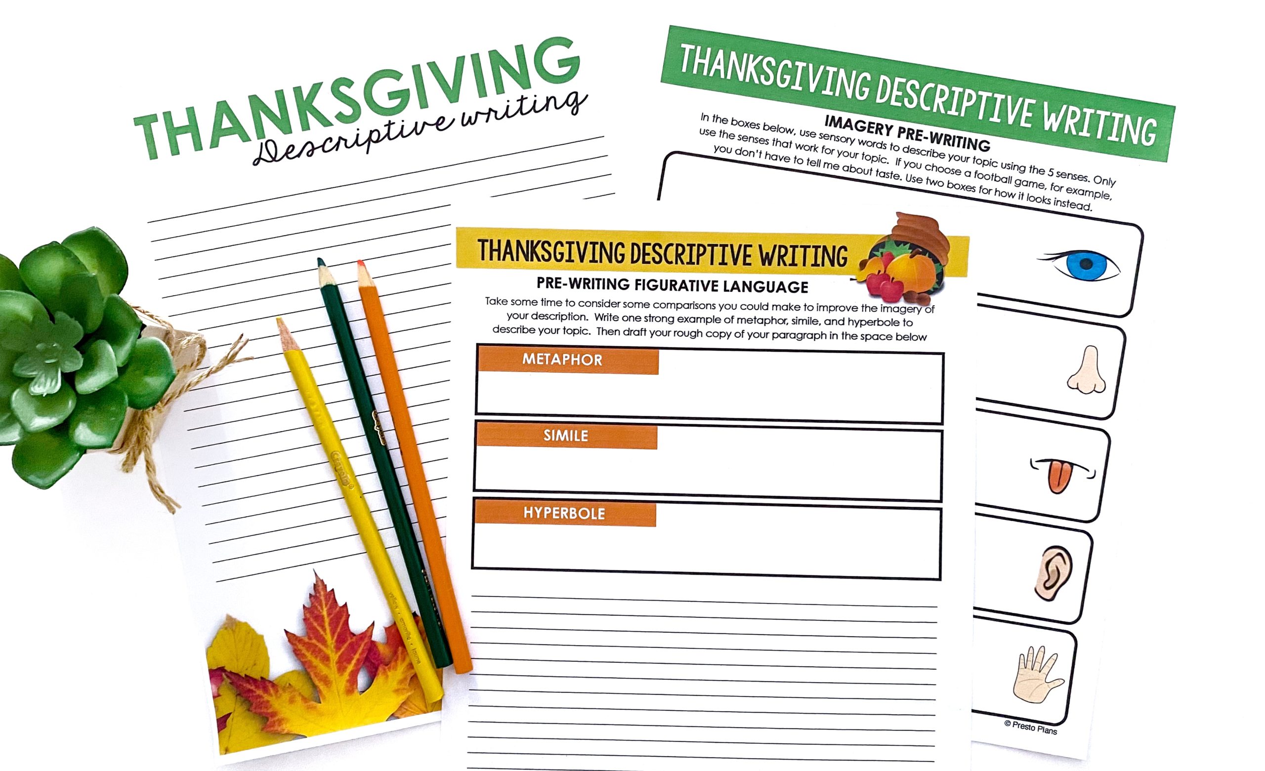 Thanksgiving Descriptive Writing Activity