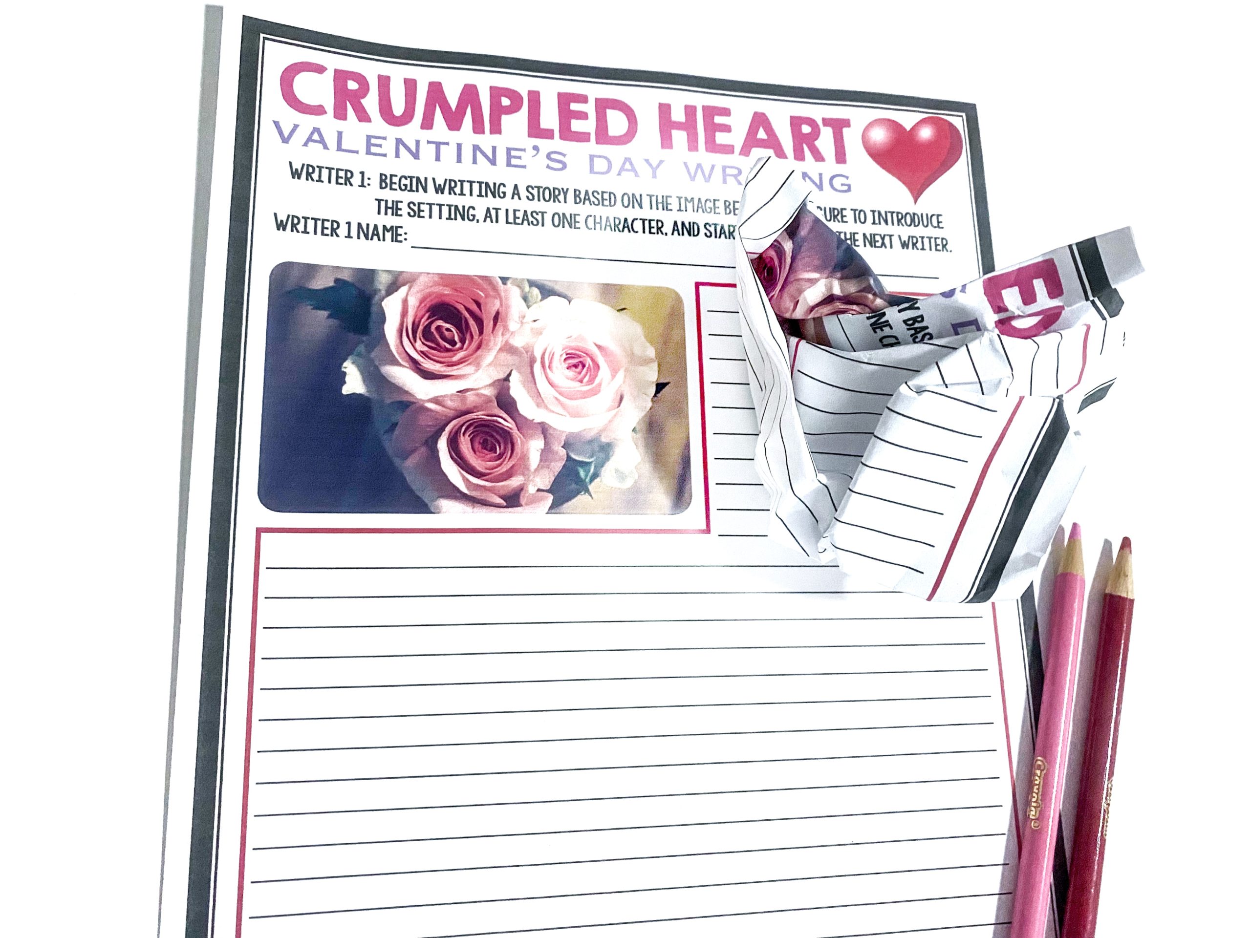 Crumpled Heart Valentines Day Activities