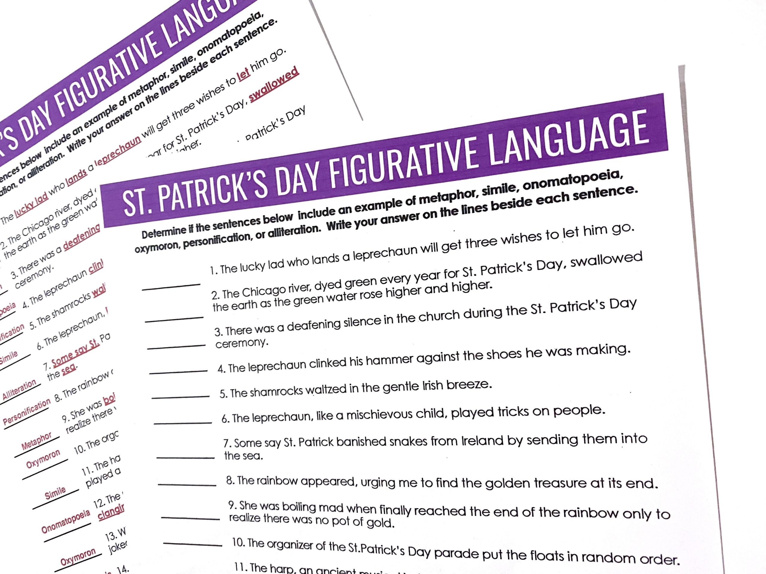 St Patricks Day Figurative Language