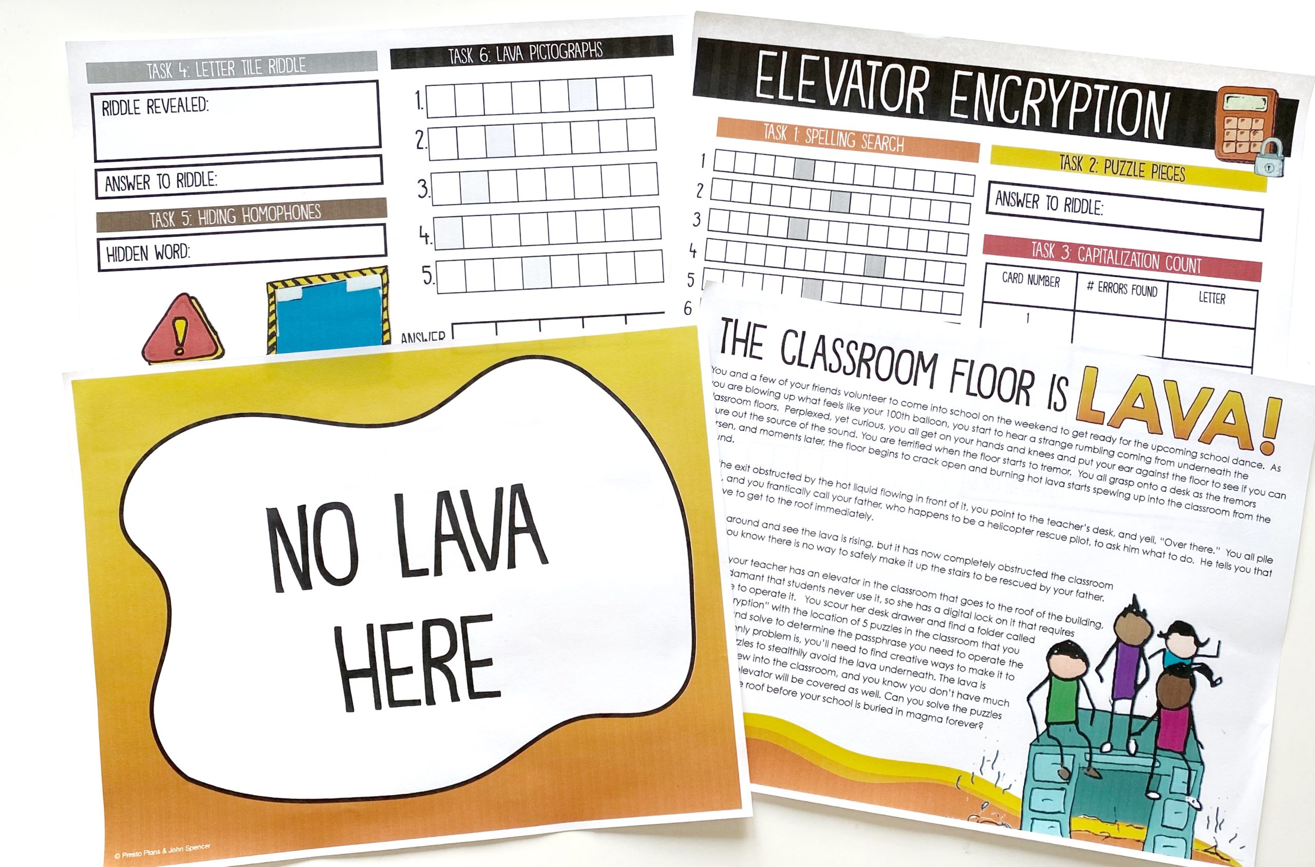Classroom Floor is Lava ELA Escape Room