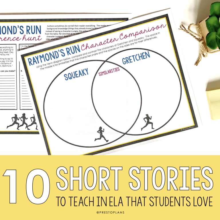 10 Short Stories To Teach In ELA With Teaching Ideas - Presto Plans