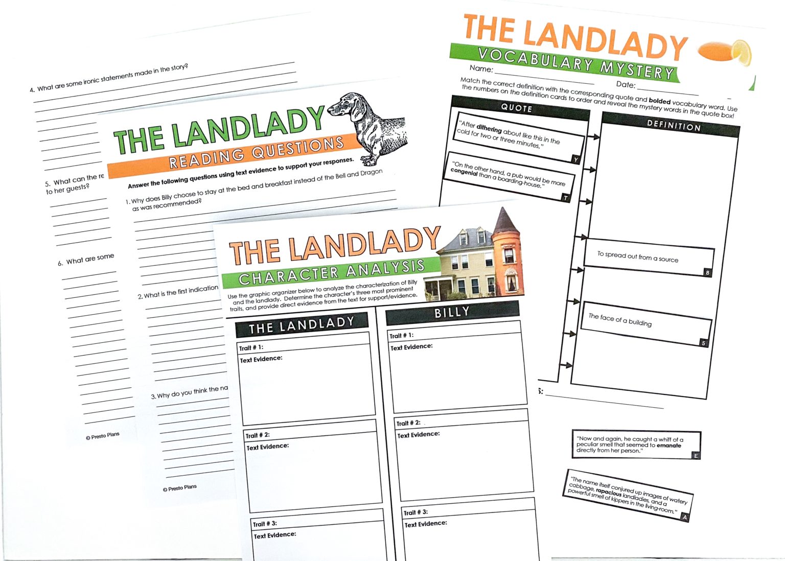 Teaching The Landlady By Roald Dahl - Presto Plans