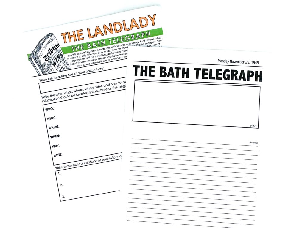 The Bath Telegraph Creative Writing Activity for Teaching The Landlady