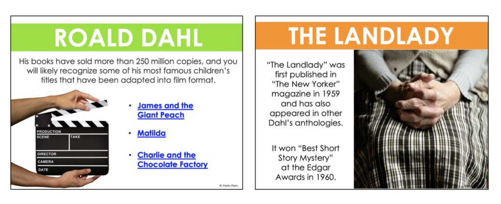Background information on The Landlady by Roald Dahl