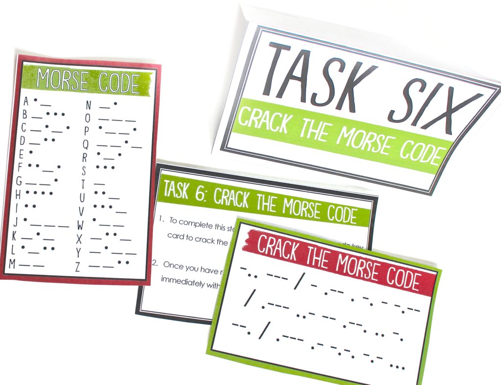Task Six Crack the Morse Code Reindeer Games Middle ELA Christmas Activity