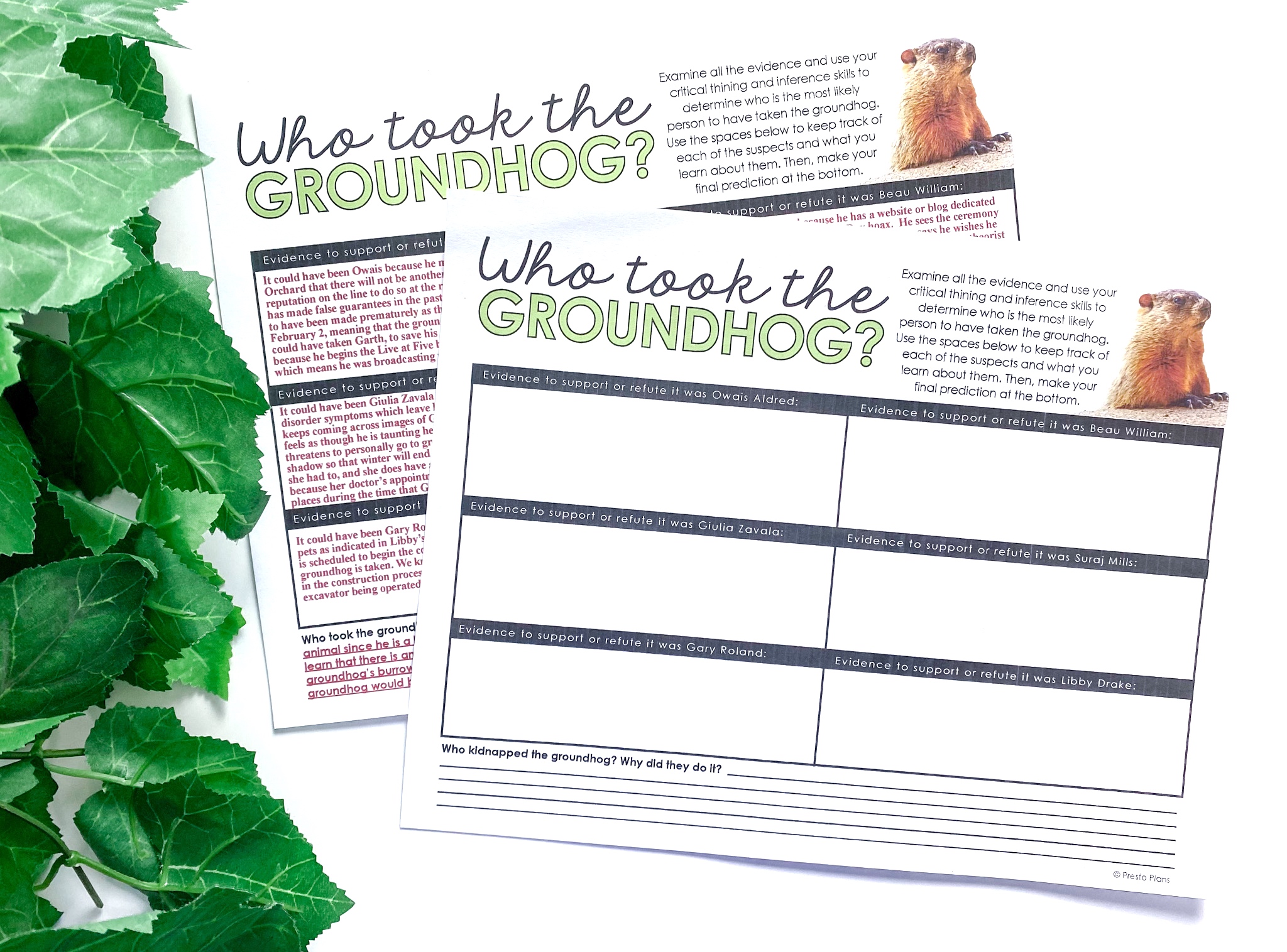 Middle School ELA Lesson for Groundhog Day Presto Plans