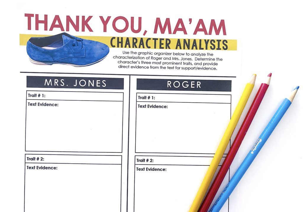 Character Analysis Activity for Teaching Thank You Maam