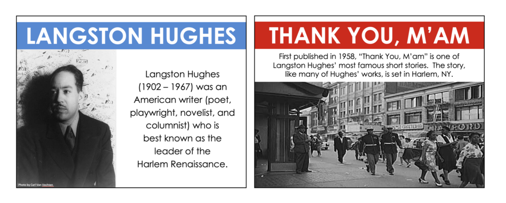 Thank You Maam Langston Hughes background information