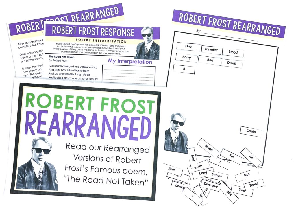Use this Robert Frost rearranged poetry writing activity with your Middle School ELA students