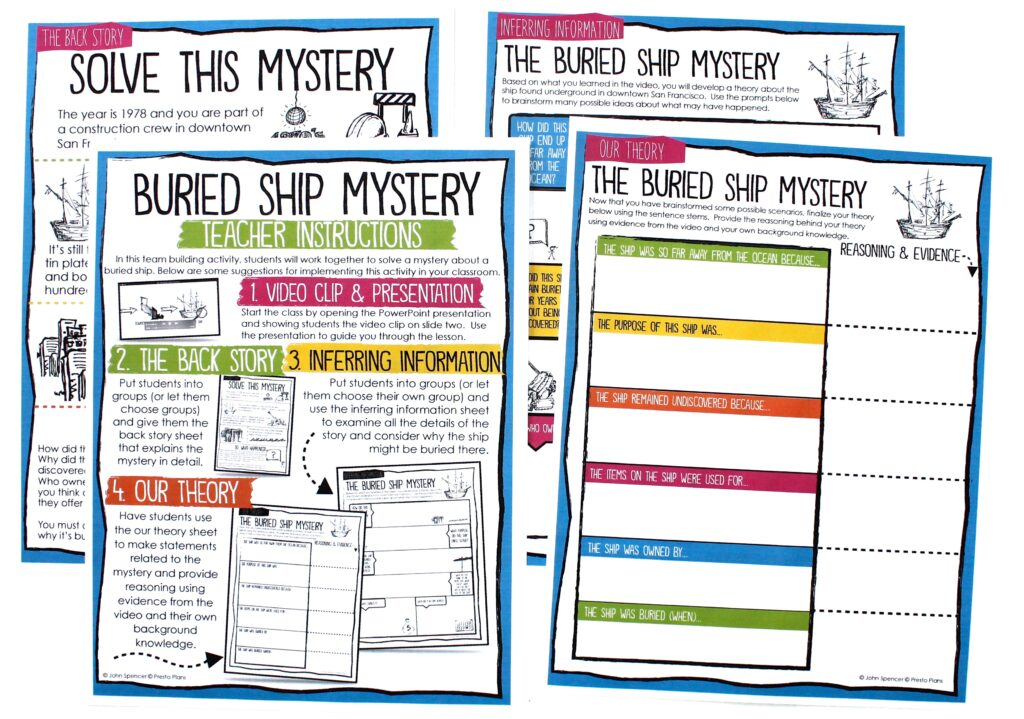 The Buried Ship Mystery, like other ELA games, encourages students to work together to develop an evidence-based theory.