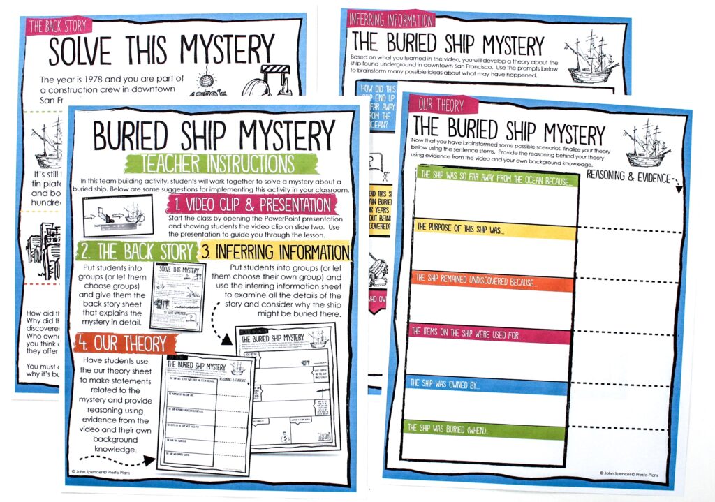 The Buried Ship Mystery is one of my most creative activities for teaching inference skills in middle school.