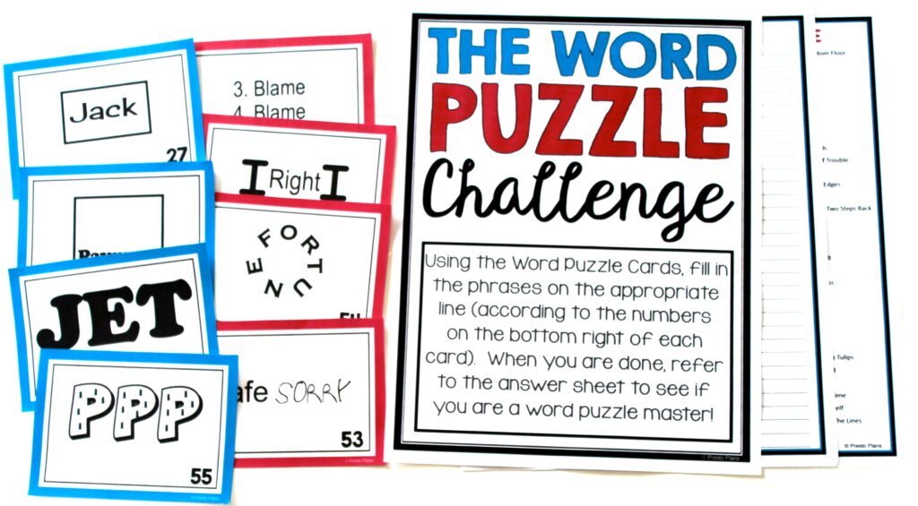 Word puzzles are one of my favorite brain break ideas, especially for students who are finished early.