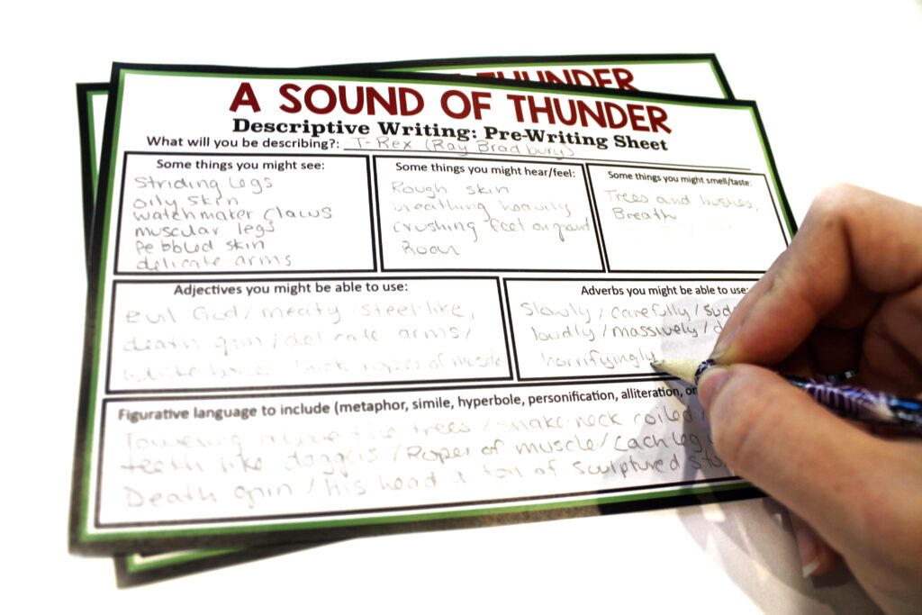 "A Sound of Thunder" can inspire students to practice descriptive writing techniques.