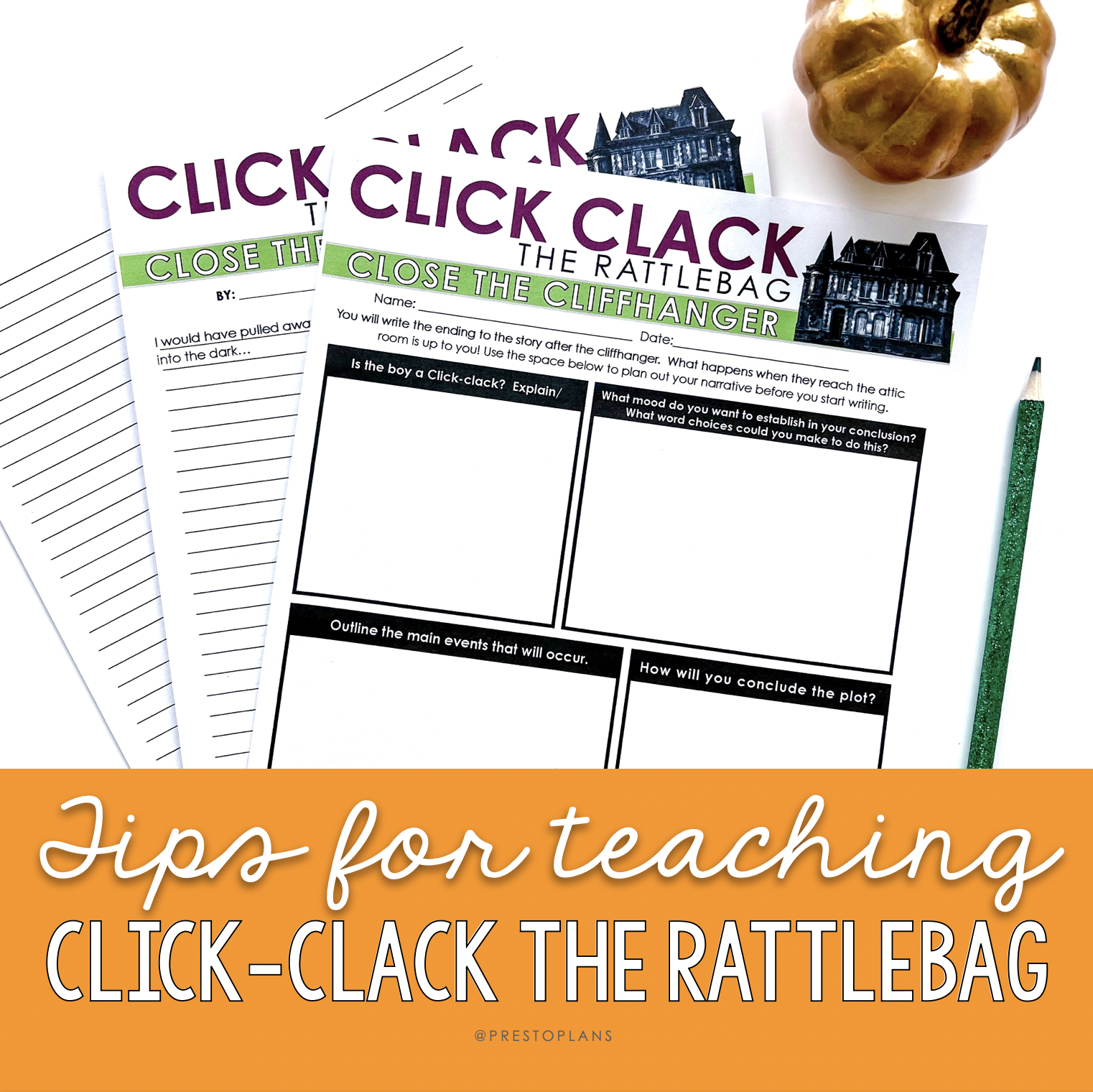Tips for teaching "Click-Clack the Rattlebag" by Neil Gaiman