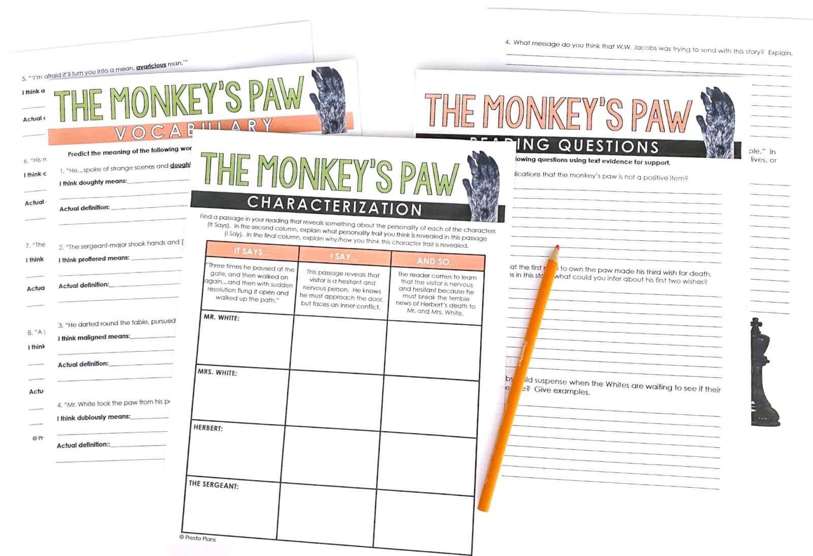 Teaching The Monkey's Paw By W.W. Jacobs - Presto Plans