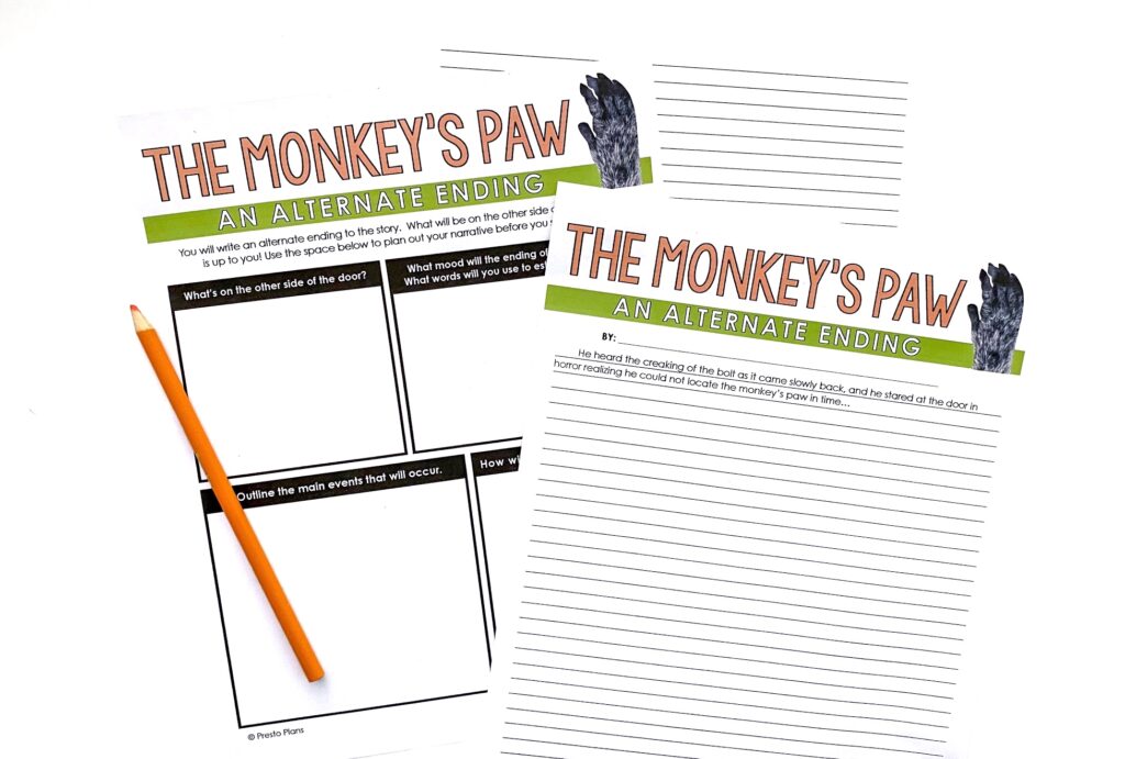 A creative writing assignment is an enjoyable way for students to extend their understanding of "The Monkey's Paw."