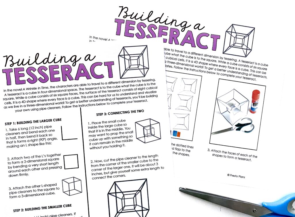 Incorporate hands-on learning while teaching A Wrinkle in Time with the Building a Tesseract activity.