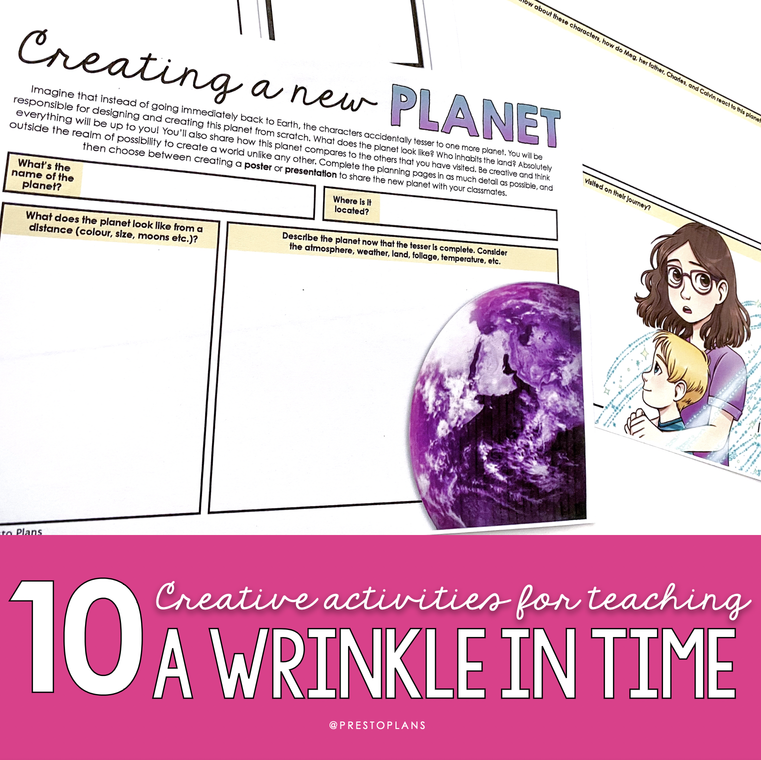 10 creative activities for teaching A Wrinkle in Time