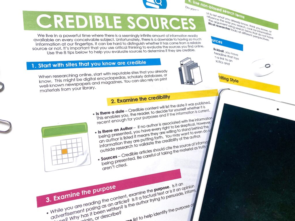 I like to share my tips for finding and evaluating credible sources as I help students build research skills.