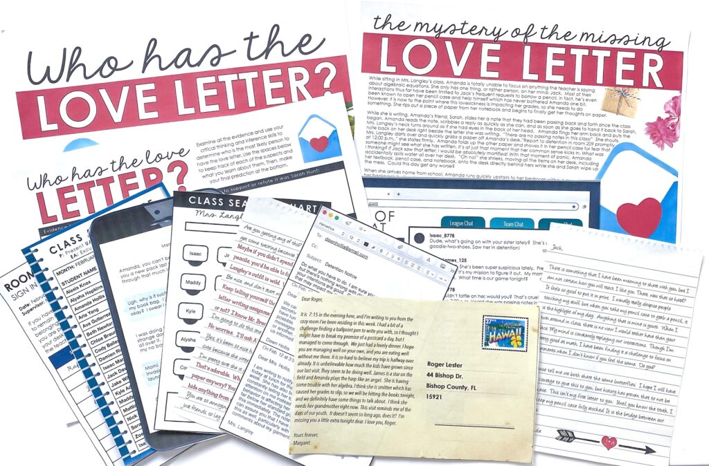 The Love Letter reading mystery is the perfect Valentines Day lesson for middle school ELA!