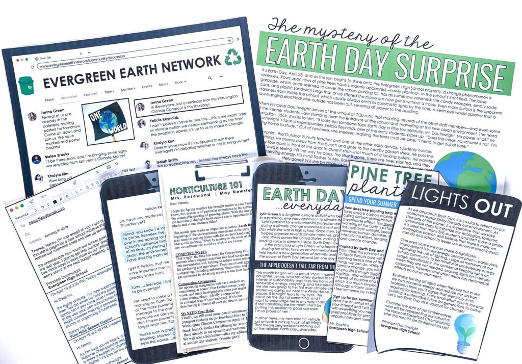 The Earth Day Reading Mystery - a new lesson for middle school ELA.