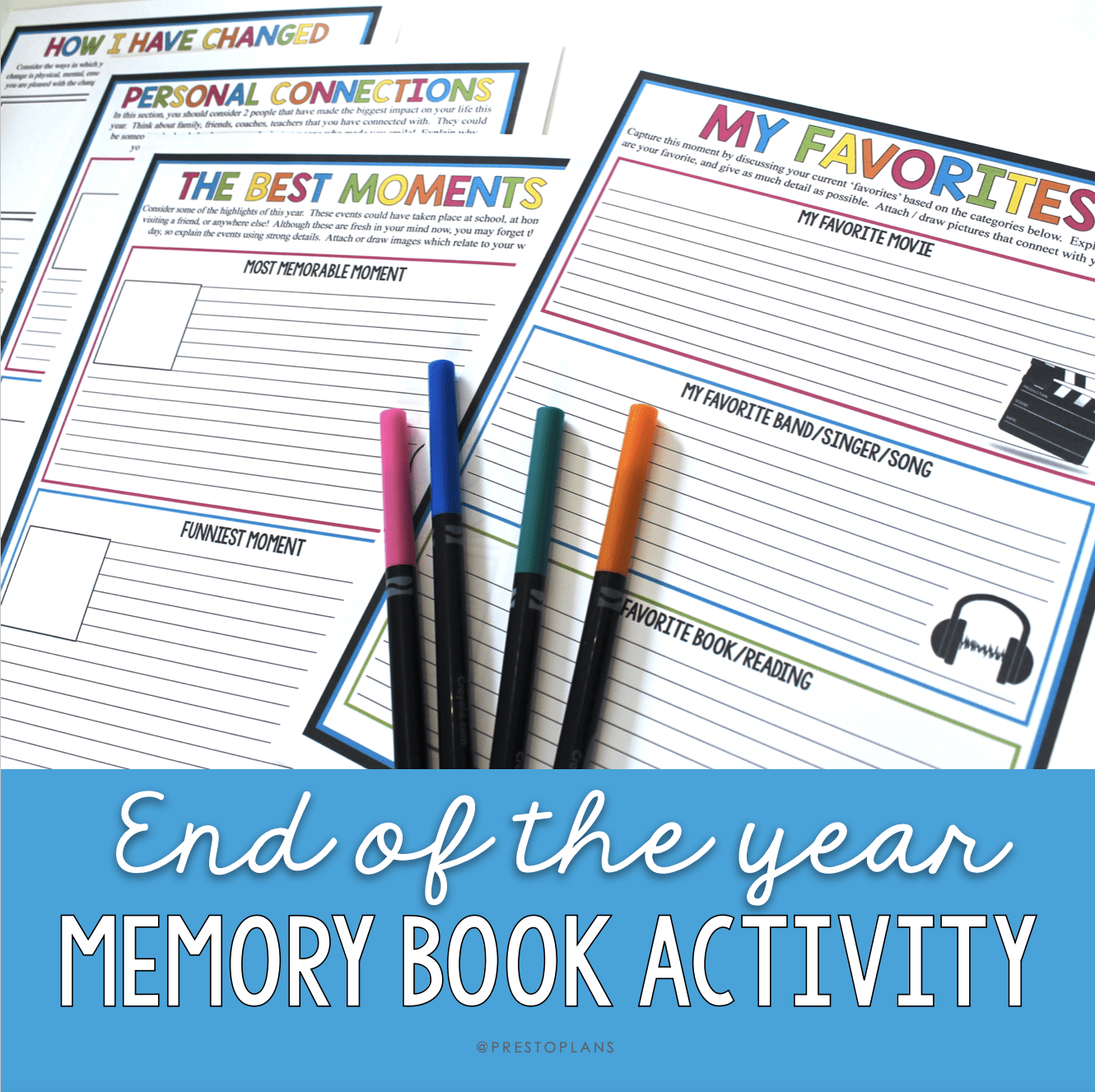 Create a memorable keepsake with the End of the Year Memory Book activity.