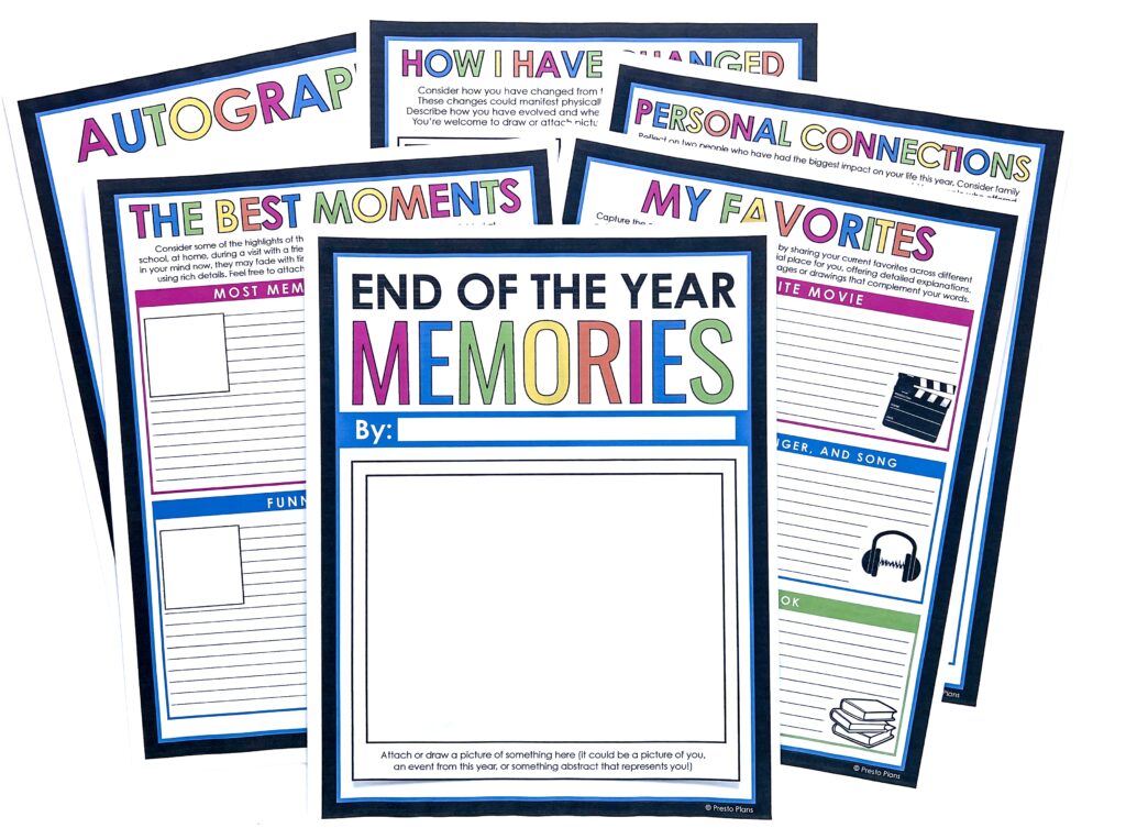 The End of the Year Memory Book is a fun activity for the last week of school and also creates a great keepsake!