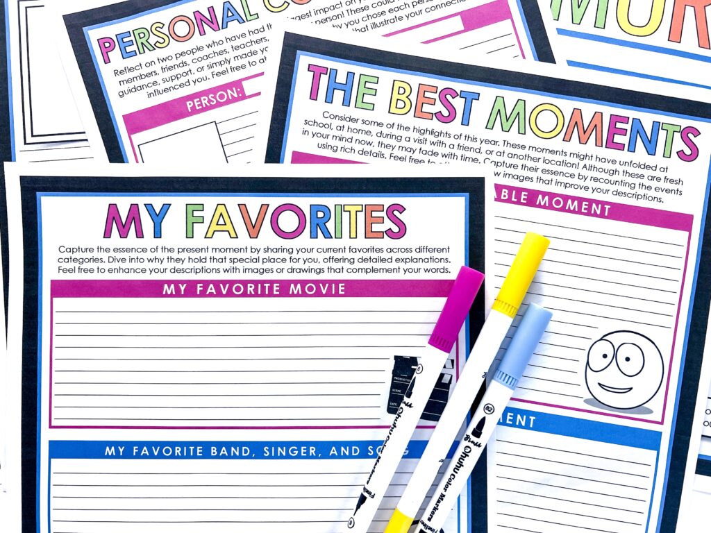 The End of the Year Memory Book  activity helps students create a snapshot of their year.
