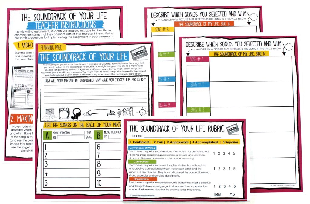 Engage students with a video version of the "Soundtrack of My Life" task.