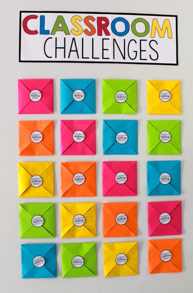 Build classroom community through an interactive display packed with challenges to help students get to know each other and develop teamwork skills