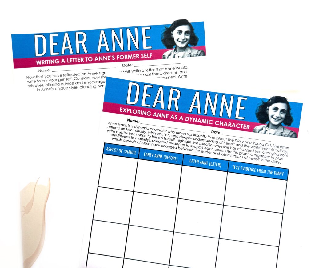 As they complete the "Dear Anne" activity, middle school students will reflect on how Anne grows and changes between the ages of 13 and 15.
