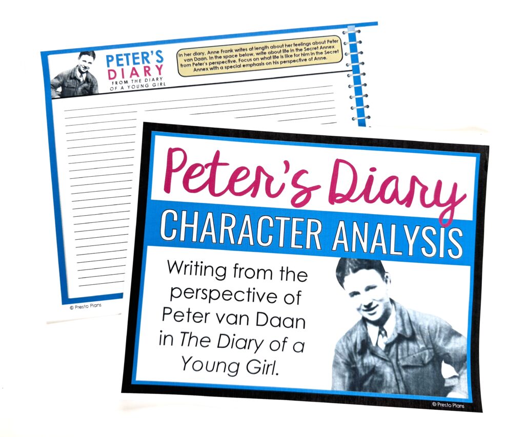 In this activity, students imagine what life is like for Peter van Daan in the Secret Annex, and create an entry for his "diary."
