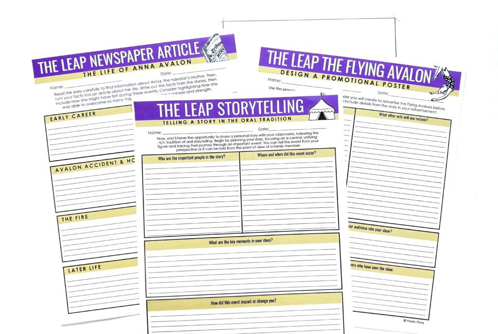 Consider extension activities that incorporate creative or collaborative work when teaching "The Leap" by Louise Erdrich.
