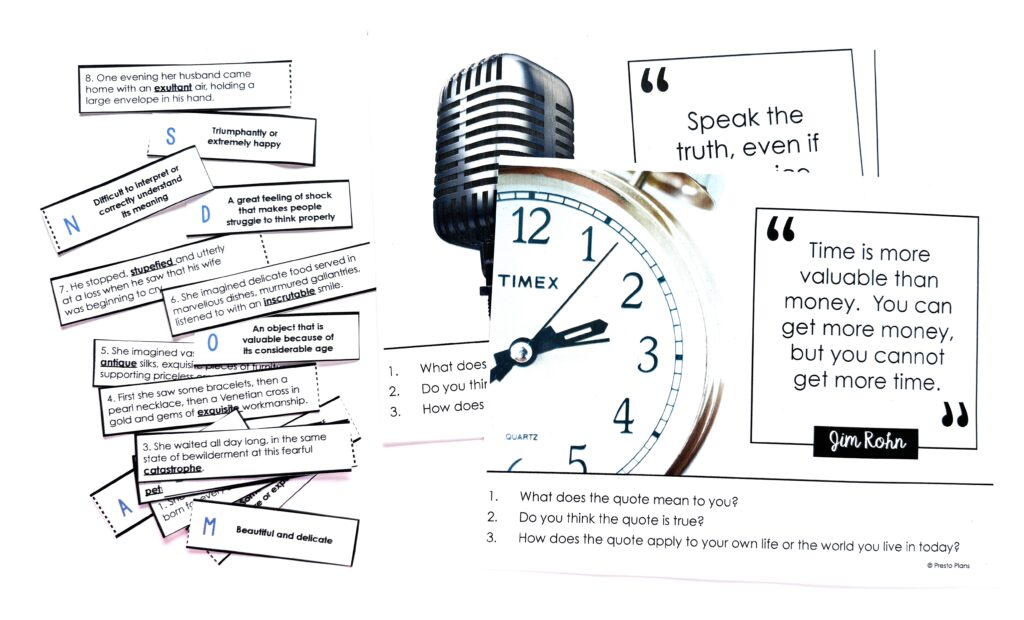 Analysis tasks and a vocabulary matching game can help students engage more deeply with the short story "The Necklace" by Guy de Maupassant.