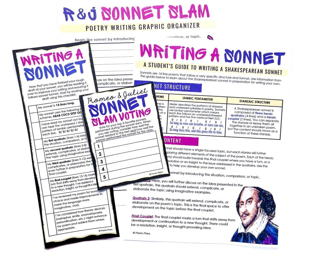 A "Sonnet Slam" competition adds friendly competition to your Romeo and Juliet unit.